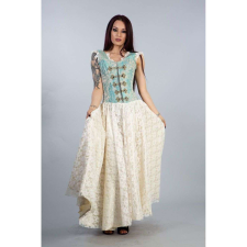 ABRACADABRA NYC GYPSY CORSET DRESS IN TURQUOISE CREAM JACQUARD/CREAM LACE