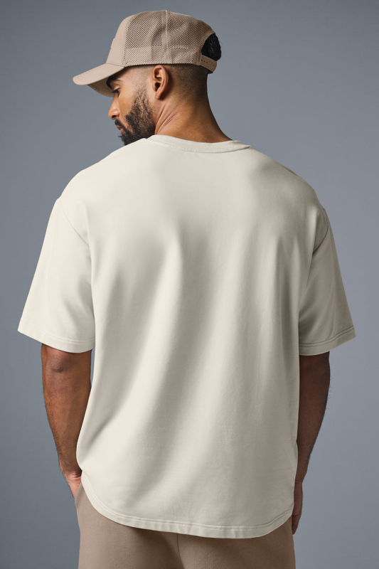 ALO YOGA DOUBLE TAKE SHORT SLEEVE - BONE