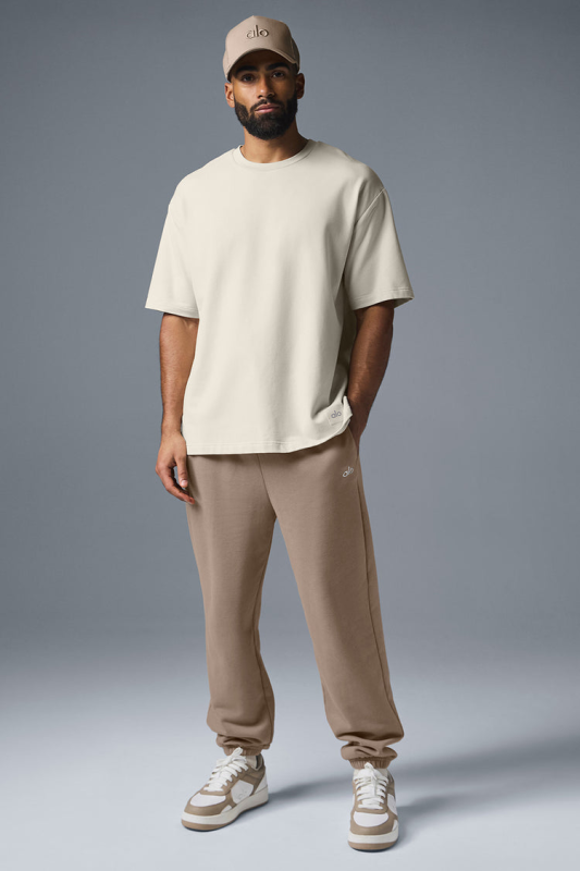 ALO YOGA DOUBLE TAKE SHORT SLEEVE - BONE