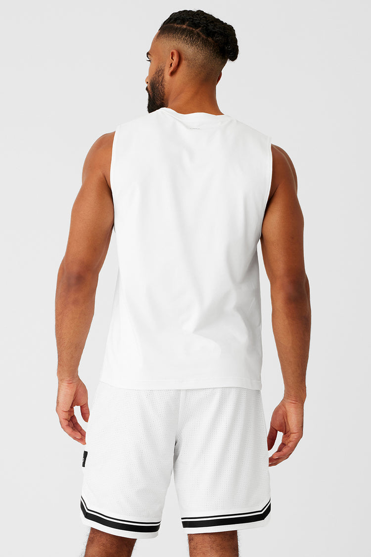 ALO YOGA CONQUER MUSCLE TANK - WHITE