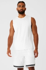 ALO YOGA CONQUER MUSCLE TANK - WHITE