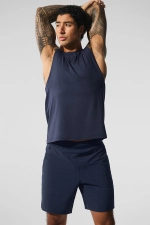 ALO YOGA CONQUER MUSCLE TANK - NAVY