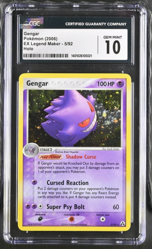 CASH CARDS UNLIMITED GENGAR 5/92 HOLO EX LEGEND MAKER - 2006 POKEMON - CGC 10