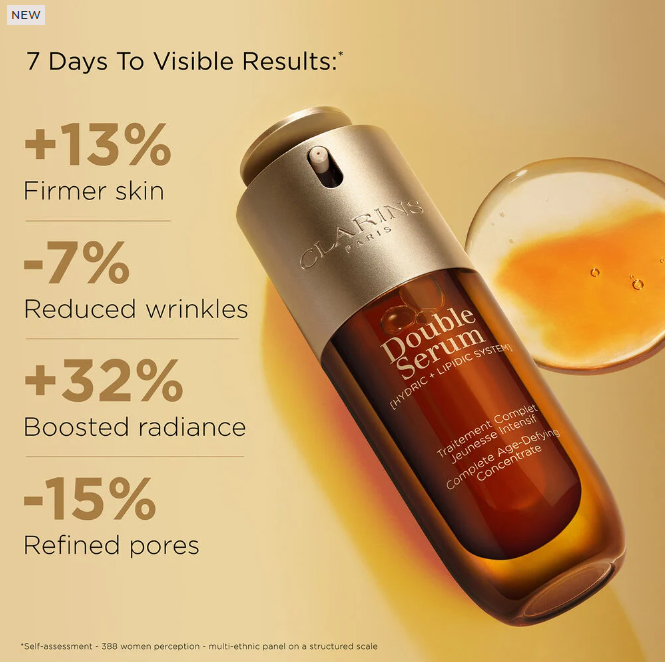CLARINS DOUBLE SERUM ANTI-AGING + ANTI-WRINKLE SERUM - 1.7 OZ