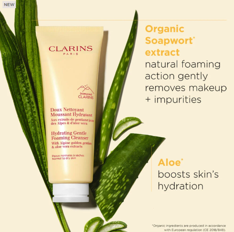 CLARINS HYDRATING GENTLE FOAMING FACE CLEANSER FOR NORMAL TO DRY SKIN - 4.2 OZ