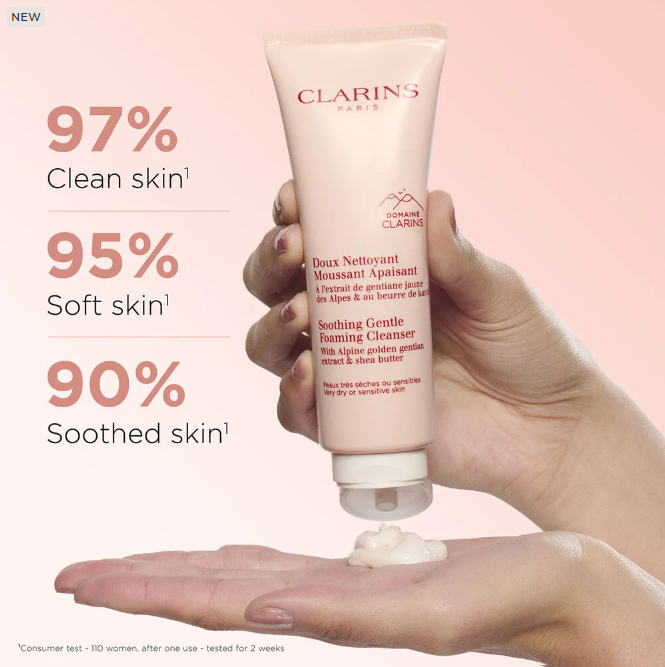 CLARINS SOOTHING GENTLE FOAMING FACE CLEANSER FOR DRY SKIN - 4.2 OZ