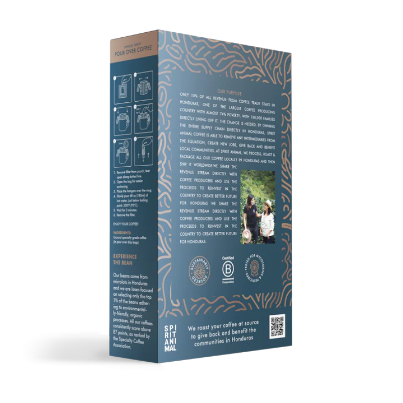 SPIRIT ANIMAL COFFEE SINGLE-USE POUR-OVER DRIP BAGS - PARAINEMA (BOX OF 10 BAGS) - 6 BOX SAVE 36%