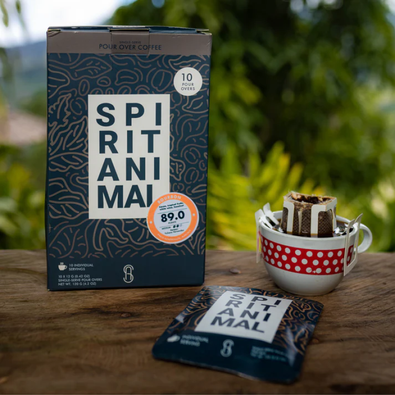 SPIRIT ANIMAL COFFEE SINGLE-USE POUR-OVER DRIP BAGS - BOURBON (BOX OF 10 BAGS) - 6 BOX