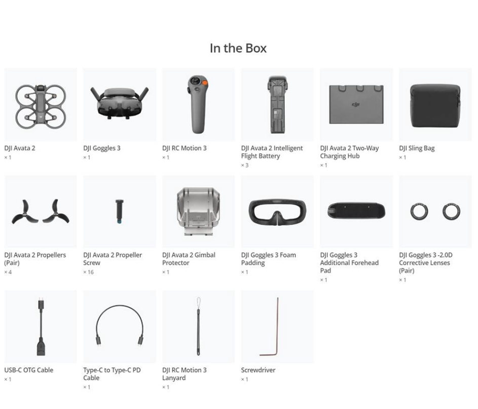 DJI AVATA 2 FLY MORE COMBO W/ 3 BATTERIES