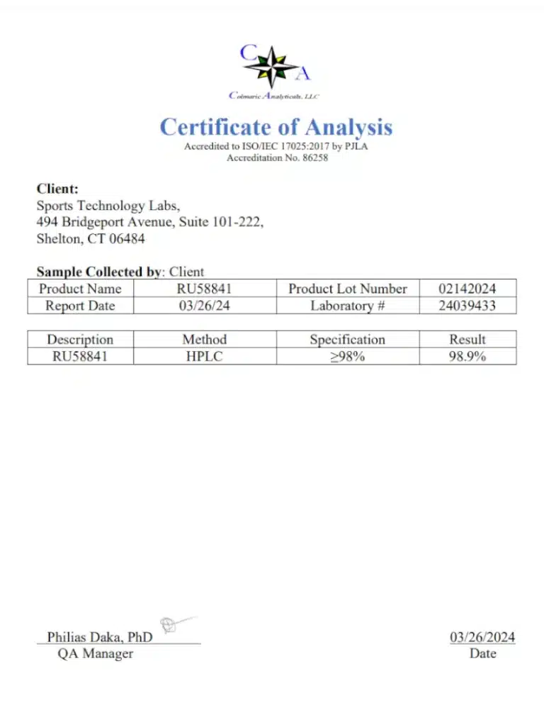 SPORT TECHNOLOGY LAB.LIQUID RU-58841 50 MG/ML TOPICAL