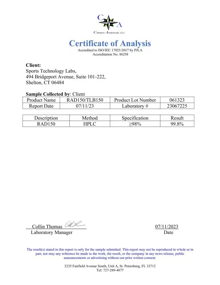 SPORT TECHNOLOGY LAB.LIQUID RAD 150 (TLB-150) 10MG/ML