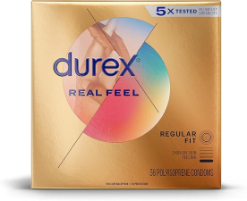 DUREX CONDOMS FOR SEX, NON LATEX AVANTI BARE REAL FEEL LUBRICATED, REGULAR FIT FOR MEN WITH NATURAL ON SKIN FEELING