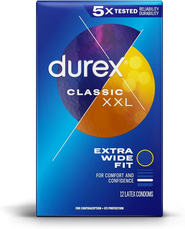 DUREX CONDOM XXL LONGER & WIDER NATURAL LATEX CONDOMS