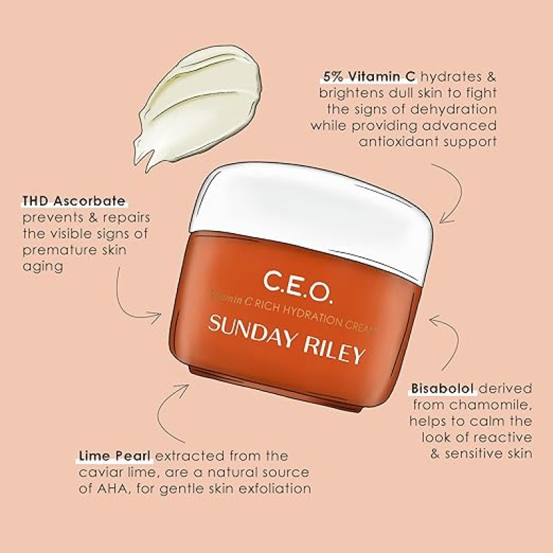 SUNDAY RILEY C.E.O. VITAMIN C RICH HYDRATION CREAM FACE MOISTURIZER