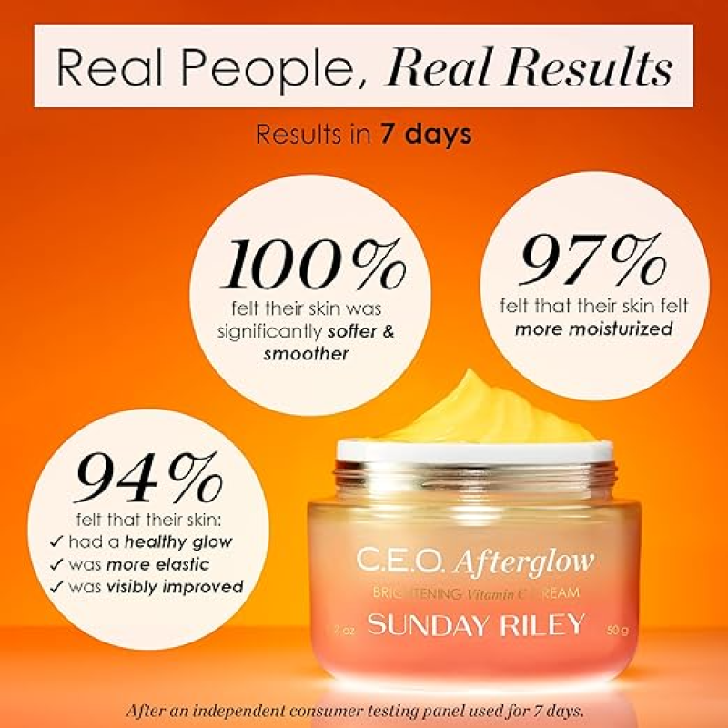 SUNDAY RILEY C.E.O. AFTERGLOW BRIGHTENING VITAMIN C CREAM FACE MOISTURIZER