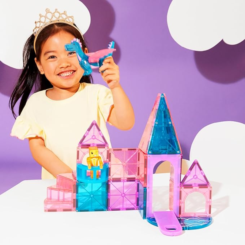 MAGNA-TILES CASTLE 25-PIECE MAGNETIC CONSTRUCTION SET, THE ORIGINAL MAGNETIC BUILDING BRAND