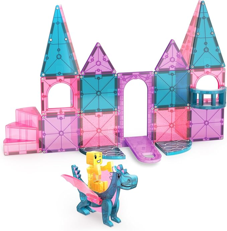 MAGNA-TILES CASTLE 25-PIECE MAGNETIC CONSTRUCTION SET, THE ORIGINAL MAGNETIC BUILDING BRAND