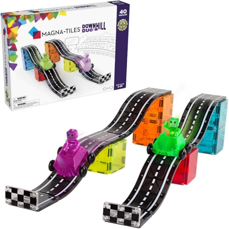 MAGNA-TILES DOWNHILL DUO 40-PIECE MAGNETIC CONSTRUCTION SET, THE ORIGINAL MAGNETIC BUILDING BRAND