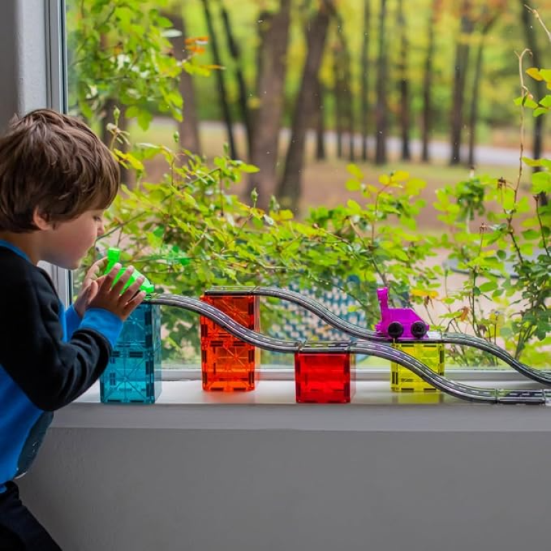MAGNA-TILES DOWNHILL DUO 40-PIECE MAGNETIC CONSTRUCTION SET, THE ORIGINAL MAGNETIC BUILDING BRAND