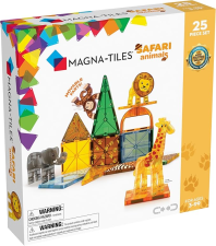 MAGNA-TILES SAFARI ANIMALS 25-PIECE MAGNETIC CONSTRUCTION SET, THE ORIGINAL MAGNETIC BUILDING BRAND