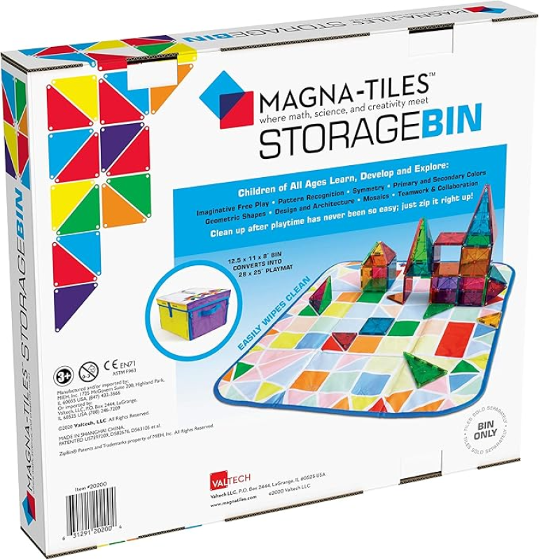 MAGNA-TILES STORAGE BIN & INTERACTIVE PLAY-MAT, THE ORIGINAL MAGNETIC BUILDING BRAND