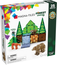MAGNA-TILES FOREST ANIMALS 25-PIECE MAGNETIC CONSTRUCTION SET, THE ORIGINAL MAGNETIC BUILDING BRAND