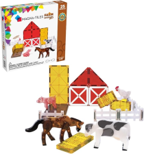 MAGNA-TILES FARM ANIMALS 25-PIECE MAGNETIC CONSTRUCTION SET, THE ORIGINAL MAGNETIC BUILDING BRAND