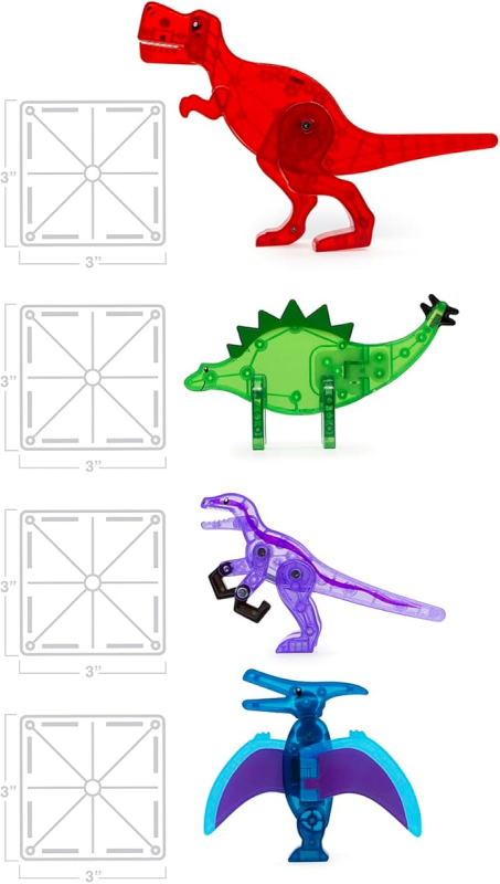 MAGNA-TILES DINO WORLD 40-PIECE MAGNETIC CONSTRUCTION SET, THE ORIGINAL MAGNETIC BUILDING BRAND