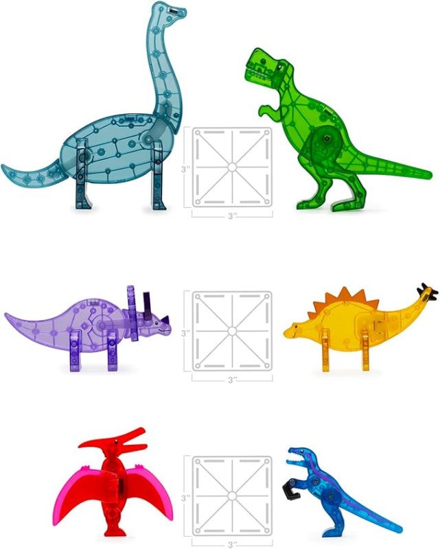MAGNA-TILES DINO WORLD XL 50-PIECE MAGNETIC CONSTRUCTION SET, THE ORIGINAL MAGNETIC BUILDING BRAND