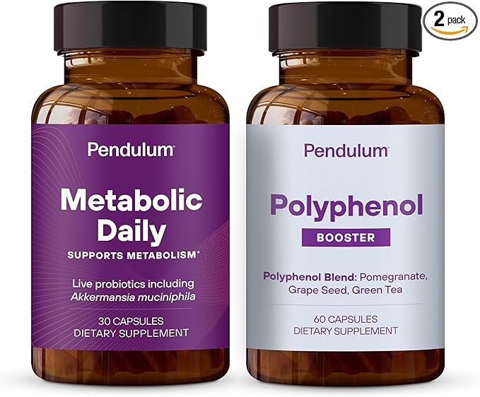 PENDULUM METABOLIC DAILY & POLYPHENOL BOOSTER BUNDLE - PROPRIETARY AKKERMANSIA PROBIOTIC SUPPLEMENT BLEND FOR IMPROVING METABOLISM & CARDIO HEALTH