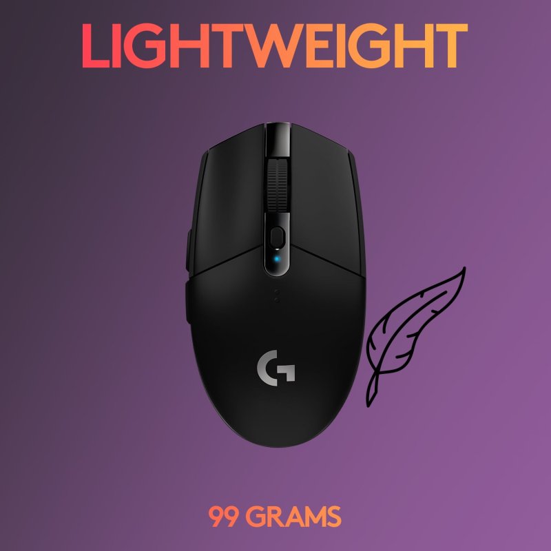 LOGITECH G305 WIRELESS GAMING MOUSE 12000 DPI LIGHTWEIGHT 6 PROGRAMMABLE BUTTONS BLACK