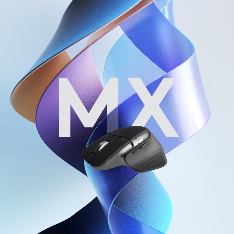 LOGITECH MX MASTER 3S WIRELESS PERFORMANCE MOUSE ERGO 8K DPI QUIET CLICKS USB-C BLACK