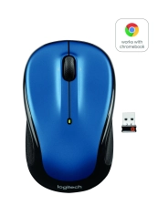 LOGITECH BLUE COMPACT WIRELESS MOUSE 2.4 GHZ USB UNIFYING RECEIVER OPTICAL TRACKING