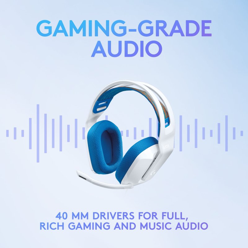 LOGITECH G335 WHITE PC GAMING OVER EAR HEADSET