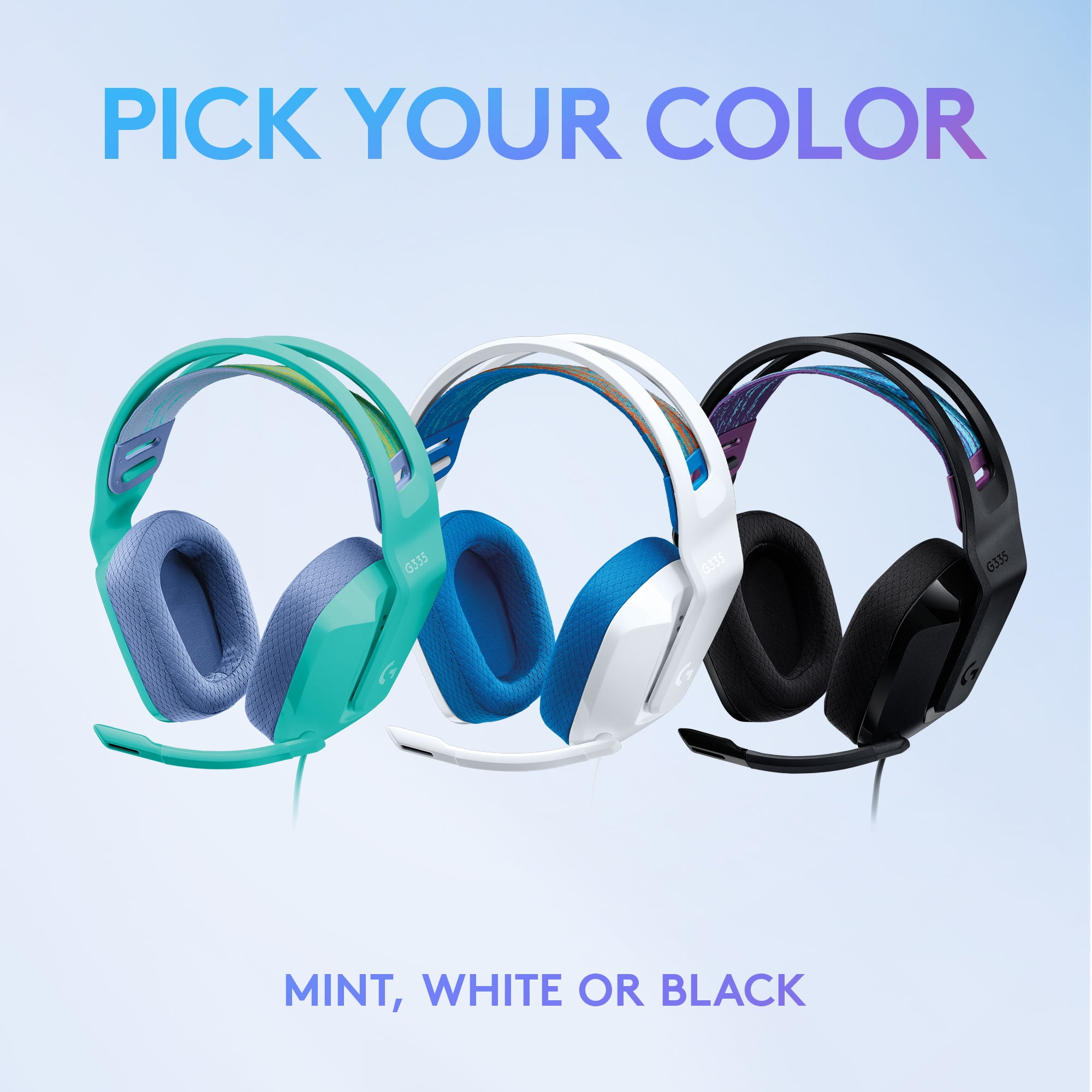 LOGITECH G335 WHITE PC GAMING OVER EAR HEADSET