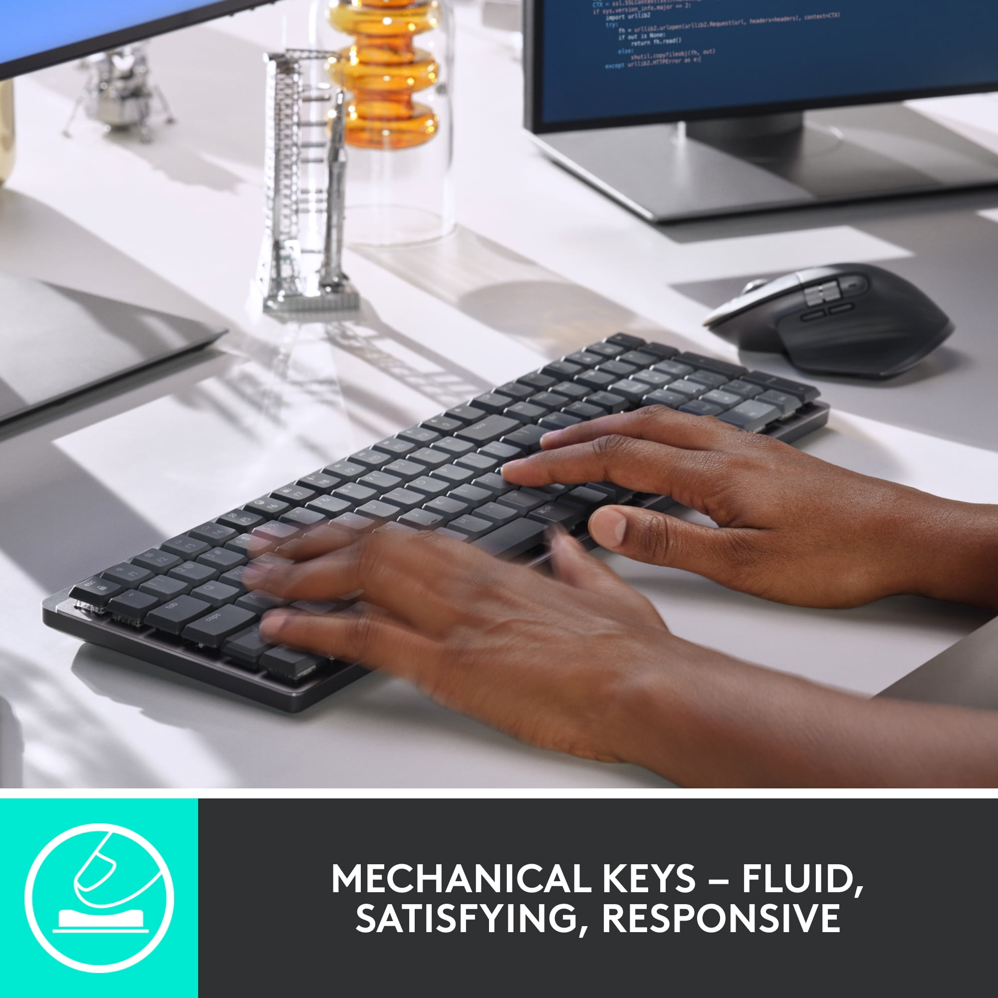 LOGITECH MX WIRELESS MECHANICAL KEYBOARD FOR ULTIMATE TYPING EXPERIENCE