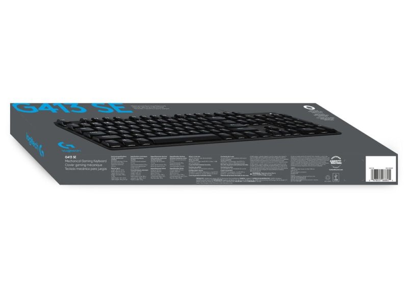 LOGITECH G413 SE GAMING KEYBOARD WITH PBT KEYCAPS AND MECHANICAL SWITCHES - WHITE BACKLIT LED - 6-KEY ROLLOVER ANTI-GHOSTING