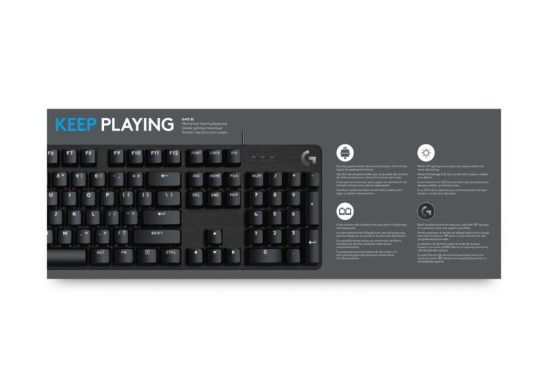 LOGITECH G413 SE GAMING KEYBOARD WITH PBT KEYCAPS AND MECHANICAL SWITCHES - WHITE BACKLIT LED - 6-KEY ROLLOVER ANTI-GHOSTING
