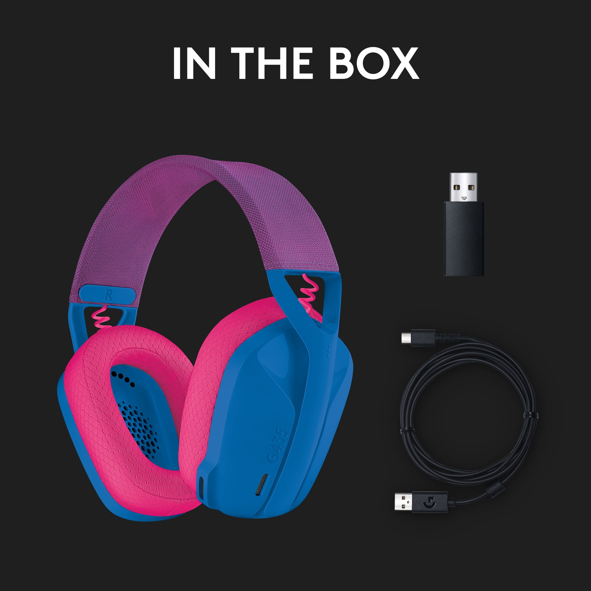 LOGITECH G435 LIGHTSPEED WIRELESS GAMING HEADSET BLUE RASPBERRY