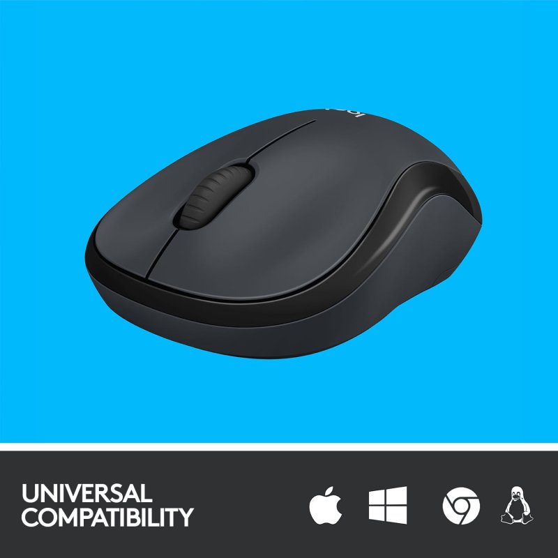LOGITECH SILENT WIRELESS MOUSE 2.4 GHZ USB RECEIVER 1000 DPI OPTICAL TRACKING BLACK