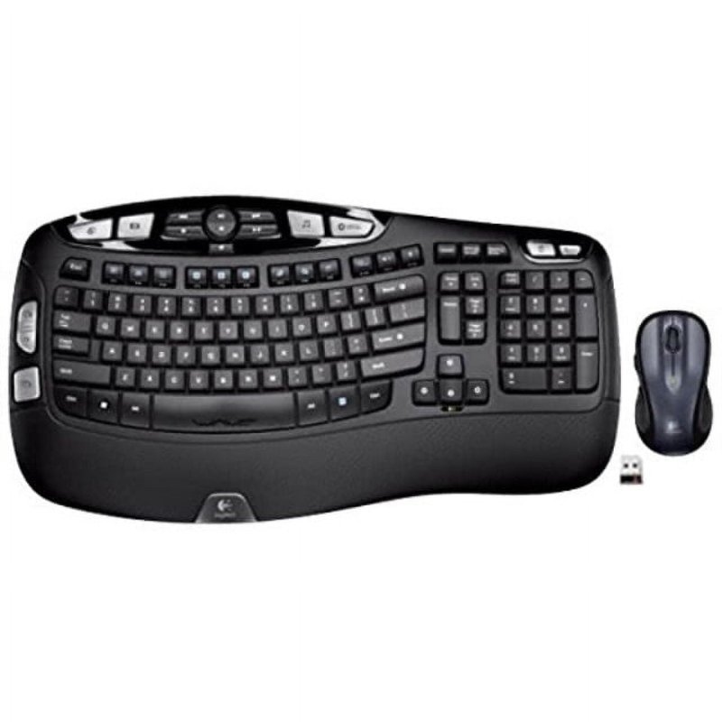 LOGITECH MK550 WIRELESS WAVE KEYBOARD MOUSE COMBO WITH LONG BATTERY LIFE ERGONOMIC DESIGN BLACK