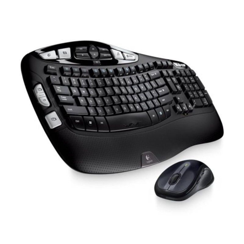 LOGITECH MK550 WIRELESS WAVE KEYBOARD MOUSE COMBO WITH LONG BATTERY LIFE ERGONOMIC DESIGN BLACK