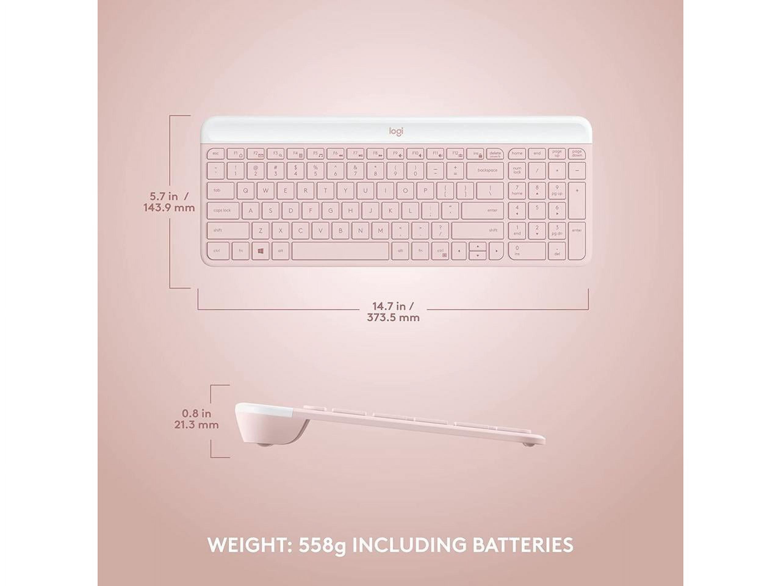 LOGITECH MK470 SLIM ROSE WIRELESS KEYBOARD AND MOUSE COMBO