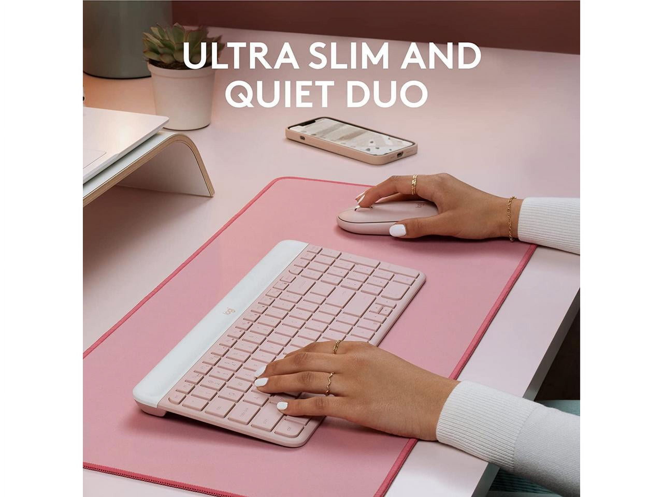 LOGITECH MK470 SLIM ROSE WIRELESS KEYBOARD AND MOUSE COMBO