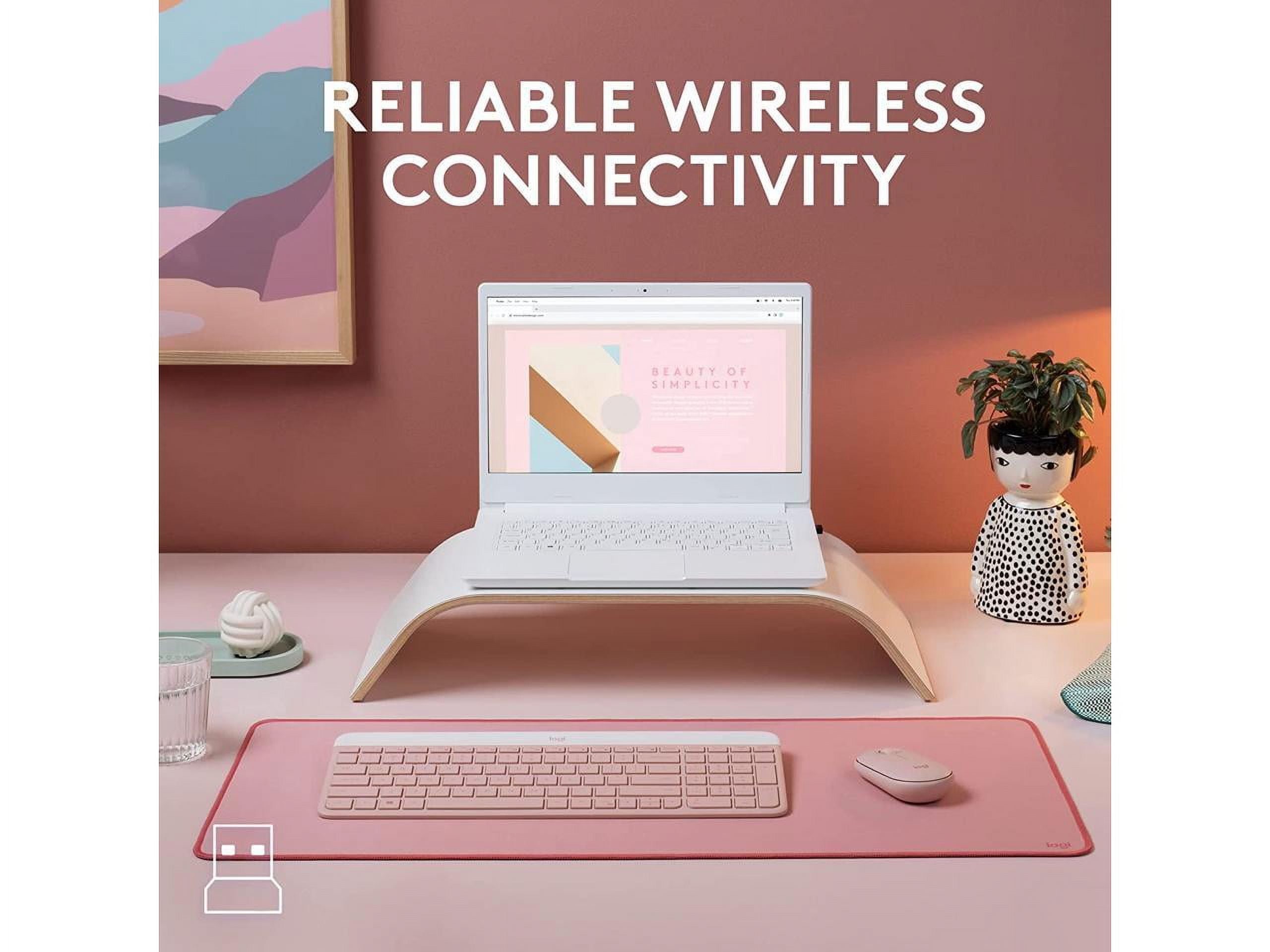 LOGITECH MK470 SLIM ROSE WIRELESS KEYBOARD AND MOUSE COMBO