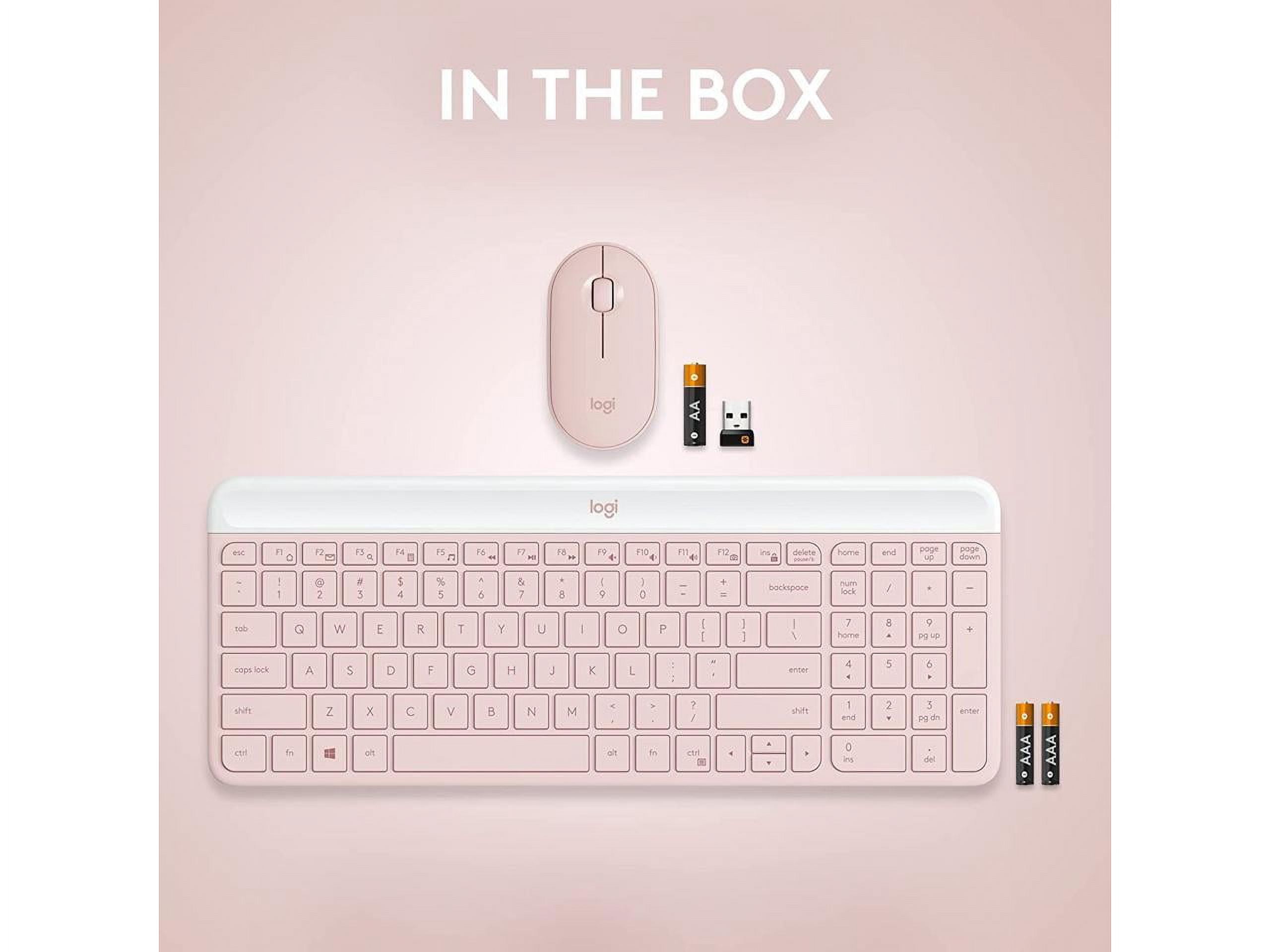 LOGITECH MK470 SLIM ROSE WIRELESS KEYBOARD AND MOUSE COMBO