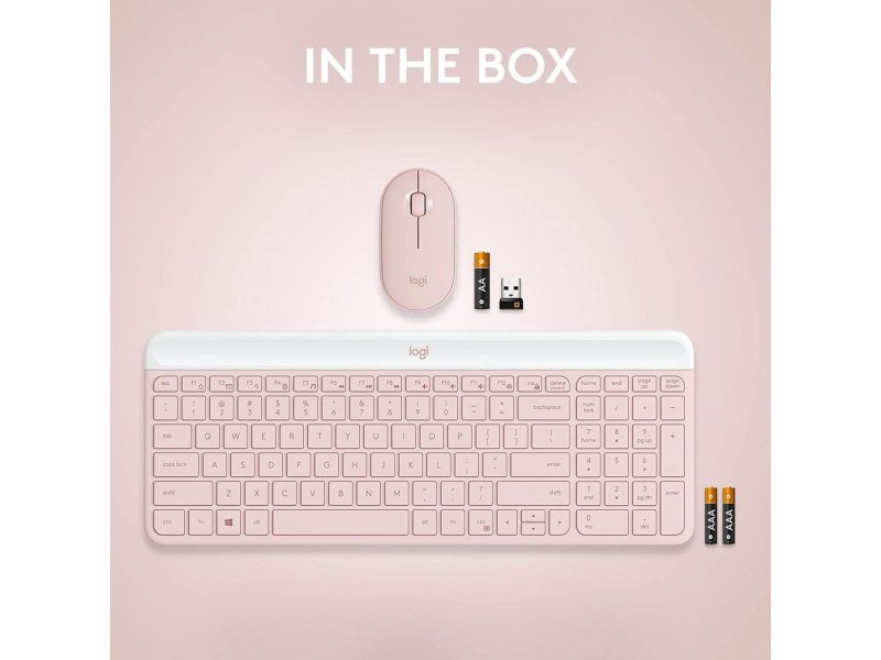 LOGITECH MK470 SLIM ROSE WIRELESS KEYBOARD AND MOUSE COMBO
