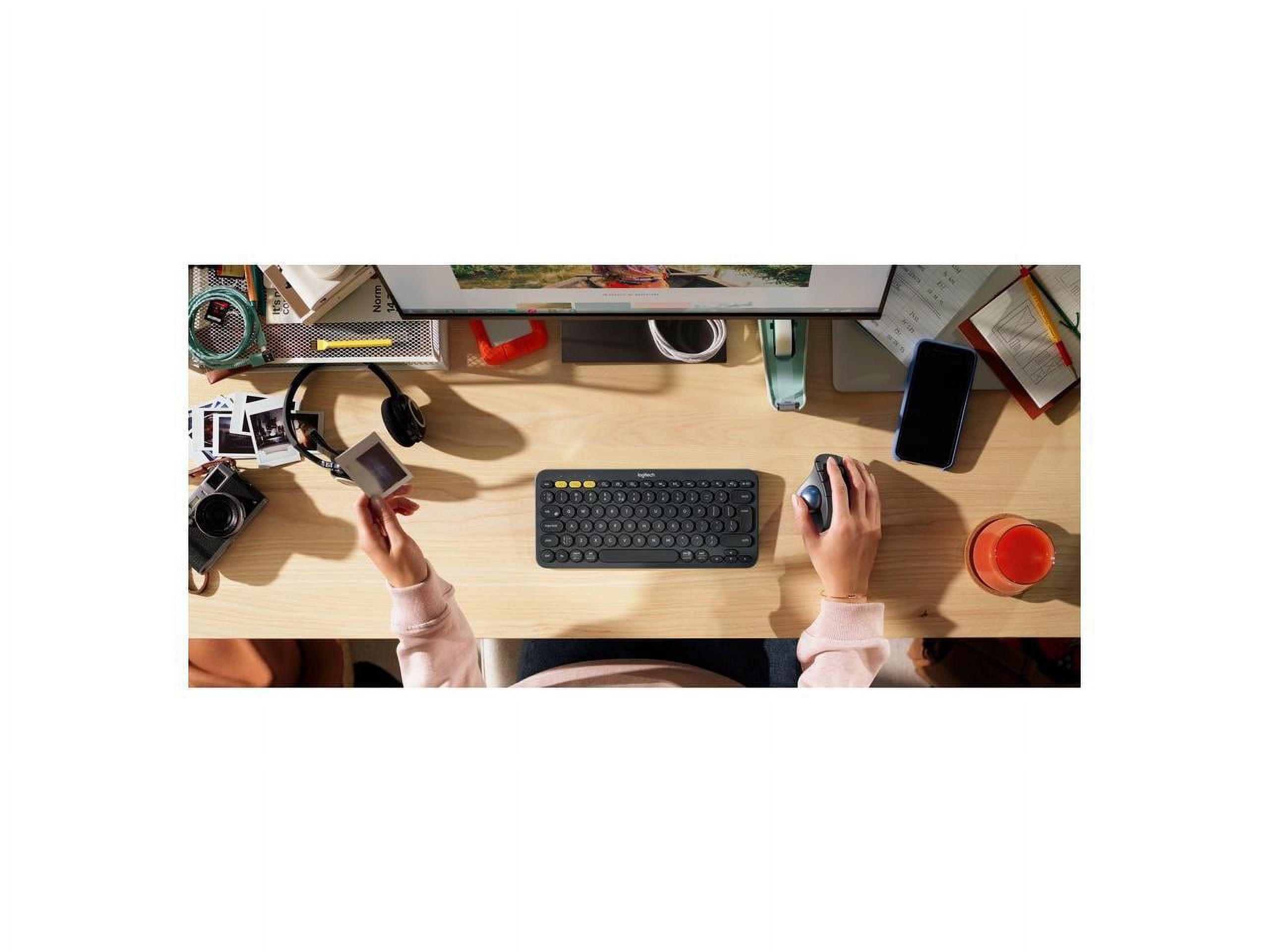 LOGITECH ERGO M575 WIRELESS TRACKBALL MOUSE EASY THUMB CONTROL PRECISION SMOOTH TRACKING ERGONOMIC COMFORT DESIGN WINDOWS PC MAC BLUETOOTH USB GRAPHITE.