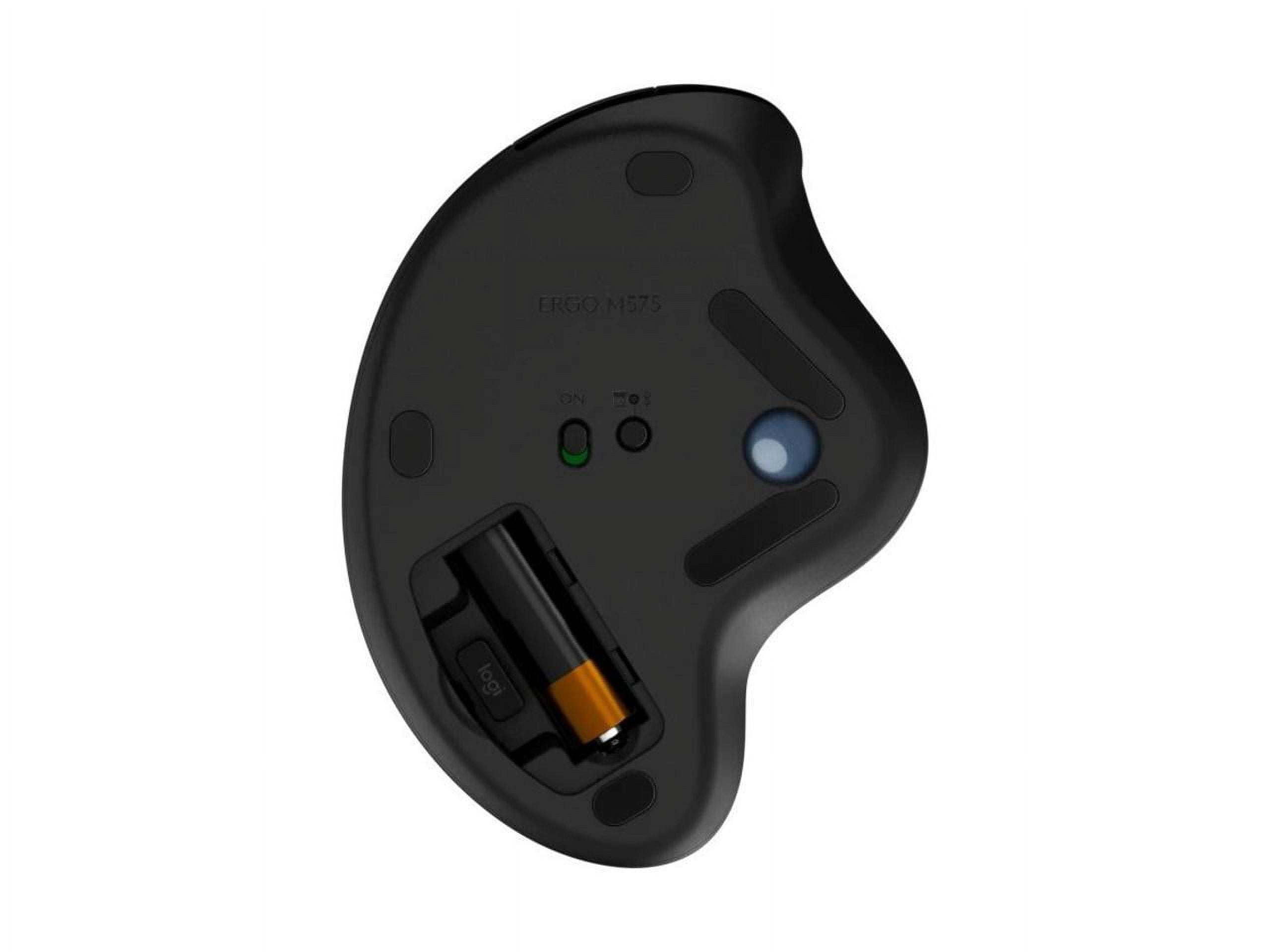 LOGITECH ERGO M575 WIRELESS TRACKBALL MOUSE EASY THUMB CONTROL PRECISION SMOOTH TRACKING ERGONOMIC COMFORT DESIGN WINDOWS PC MAC BLUETOOTH USB GRAPHITE.