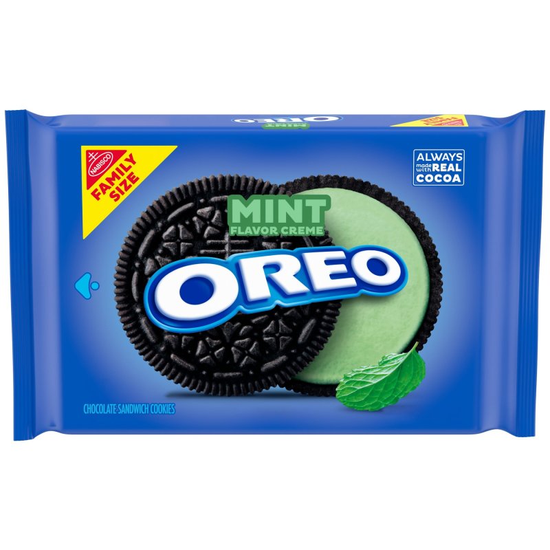 OREO MINT CREME CHOCOLATE SANDWICH COOKIES FAMILY SIZE